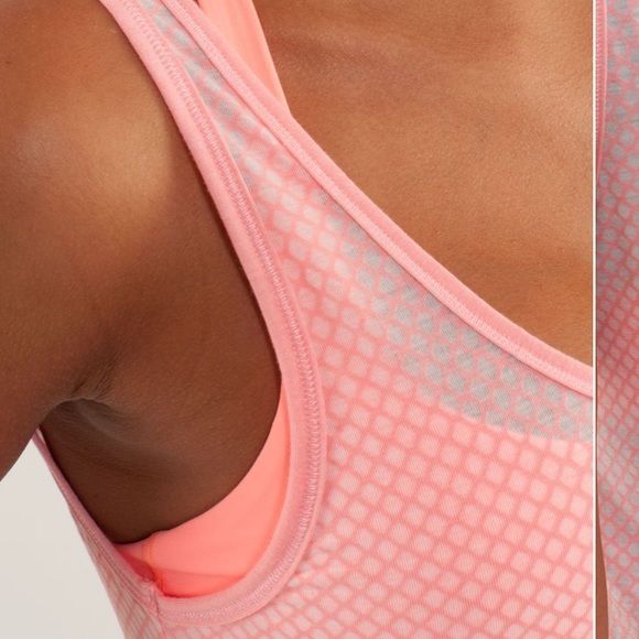 HP Lululemon Burn It Out Tank Mesh Burnout Bleached Coral Size 10 - Picture 7 of 12